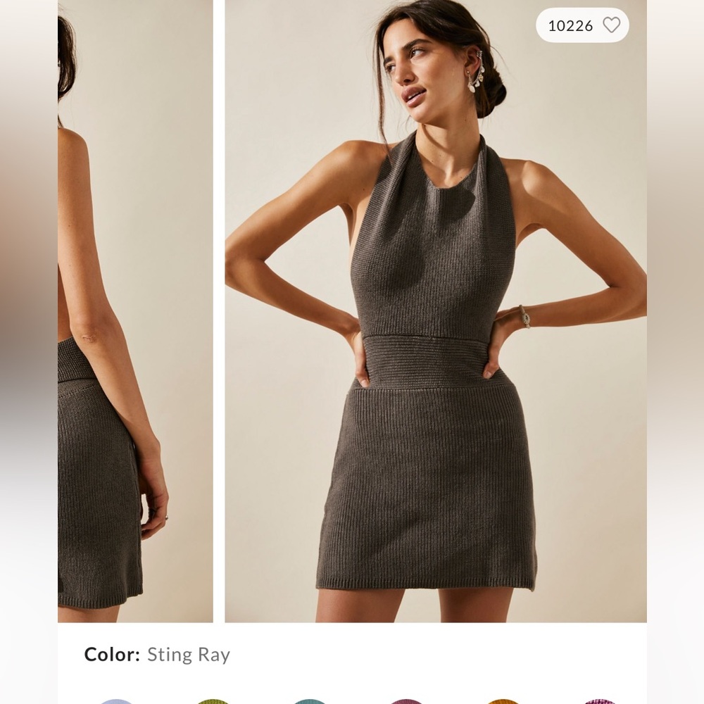 Free People orchid convertible low back knit mini dress halter